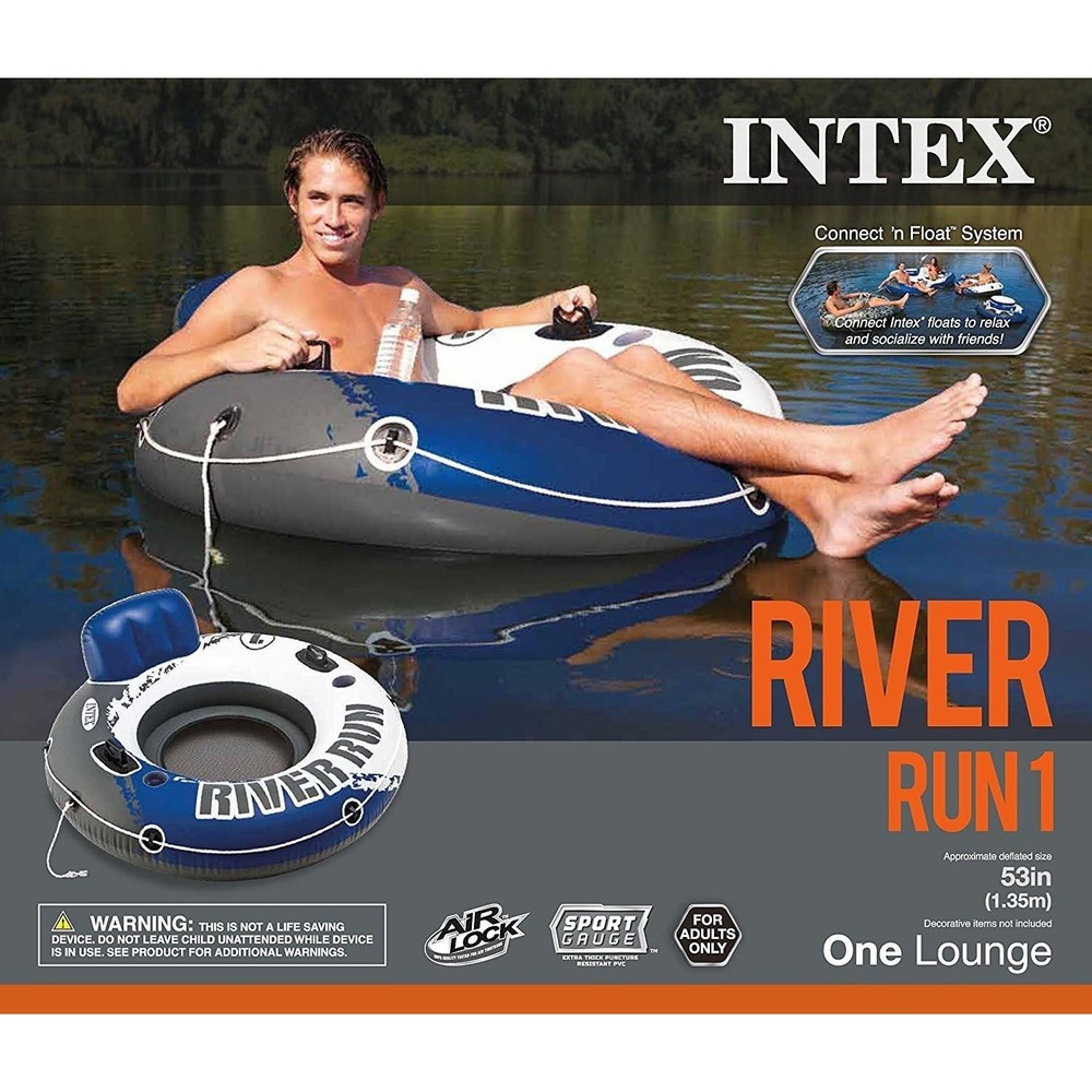 Intex River Run 53″ Inflatable Inner Tube Raft‎ – Connectable with Handles - Picture 4 of 7